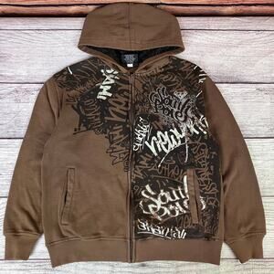 Y2k Southpole Brown Zip Up Hoodie Jacket